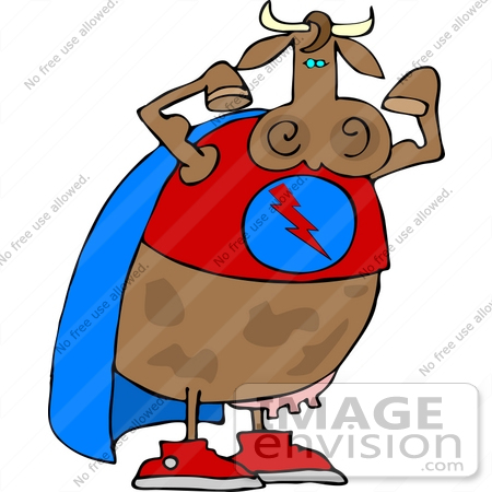 #12427 Superhero Cow Clipart by DJArt