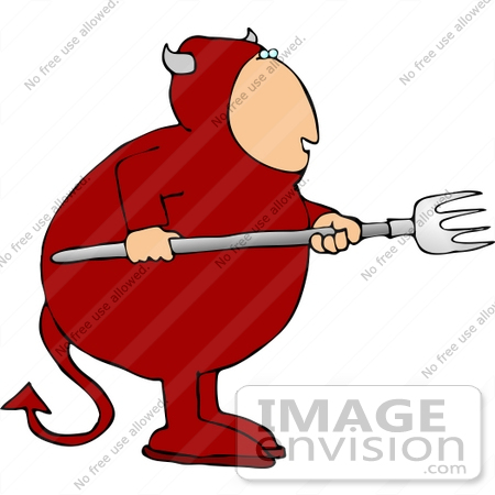 #12430 Devil With a Pitchfork Clipart by DJArt