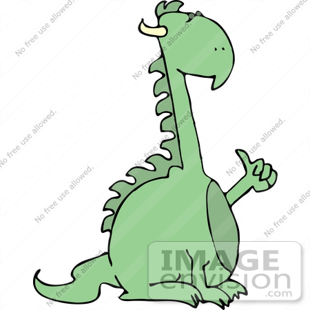 #12442 Dragon With His Thumb Up Clipart by DJArt