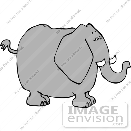#12448 Elephant in Profile Clipart by DJArt