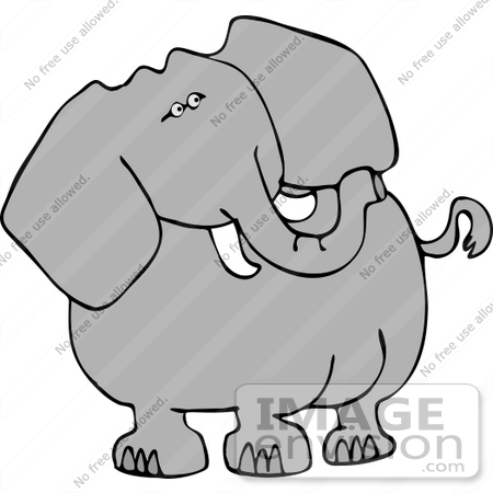 #12449 One Elephant With Tusks Clipart by DJArt