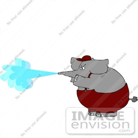 #12456 Elephant Spraying From Trunk Clipart by DJArt