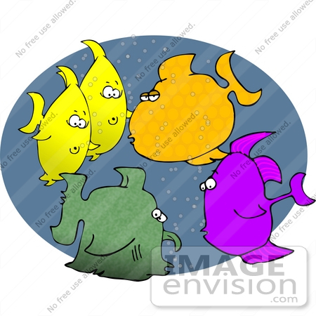 #12458 Socializing Fish Clipart by DJArt