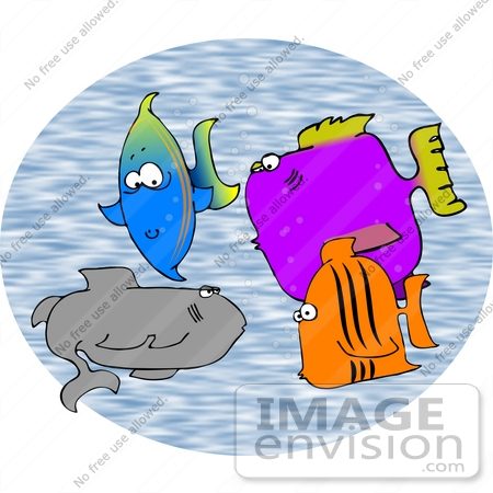 #12459 Shark Chatting With Fish Clipart by DJArt