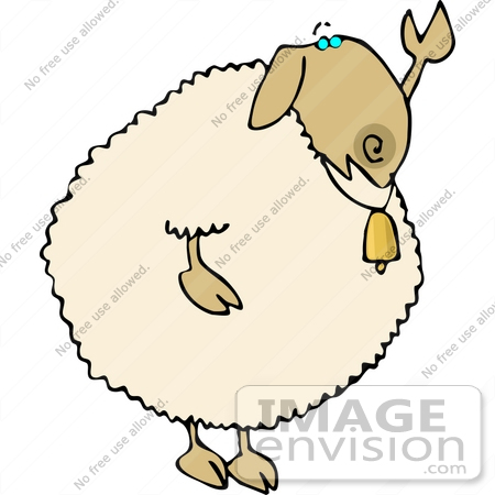 #12468 Waving Sheep Clipart by DJArt