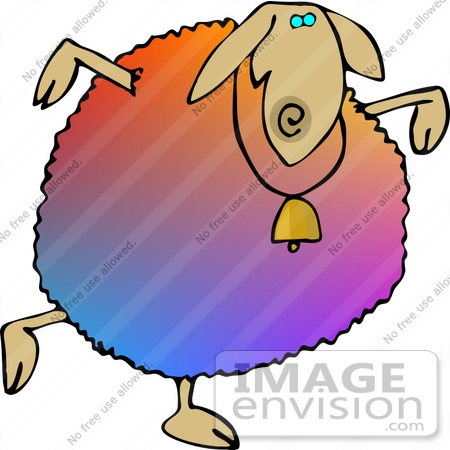 #12469 Colorful Sheep With a Bell Clipart by DJArt