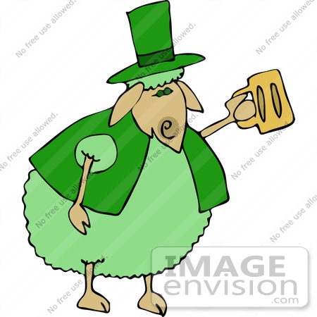 #12474 St Patrick’s Day Sheep Clipart by DJArt