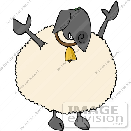 #12475 Sheep Wearing a Bell Clipart by DJArt