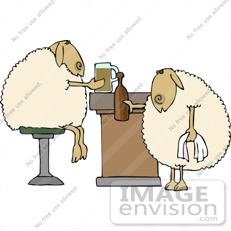 #12477 Sheep at a Bar Clipart by DJArt