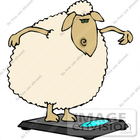 #12478 Sheep on a Scale Clipart by DJArt