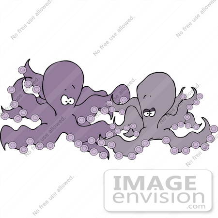 #12484 Two Octopuses Clipart by DJArt
