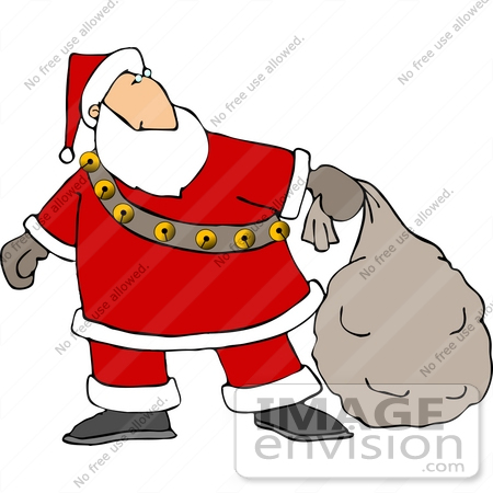 #12506 Santa Carrying a Sack of Toys Clipart by DJArt