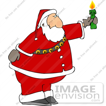 #12509 Santa Holding a Candle Clipart by DJArt