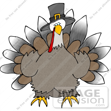 #12546 Thanksgiving Turkey Clipart by DJArt