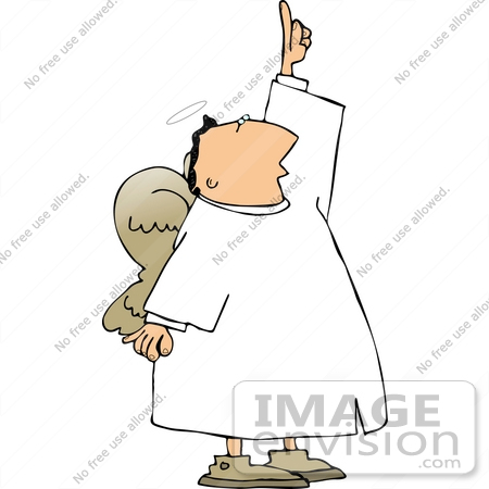 #12560 Male Angel Pointing Up Clipart by DJArt