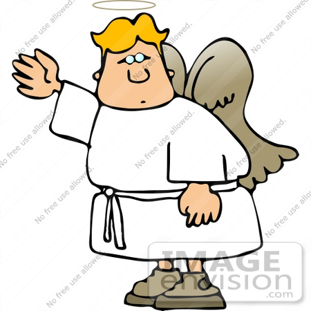 #12571 Male Angel Holding Out His Hand Clipart by DJArt