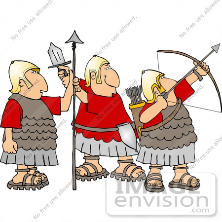 #12584 Three Roman Soldiers Clipart by DJArt
