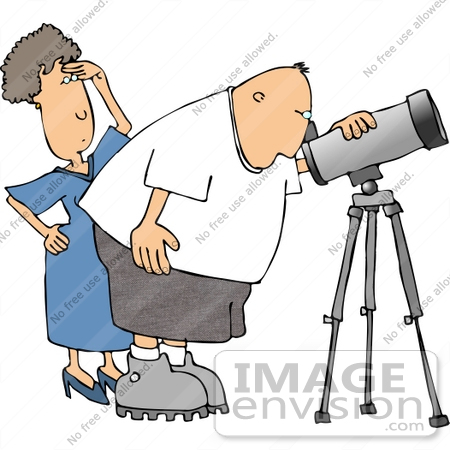 #12600 Astronomer and Wife Clipart by DJArt