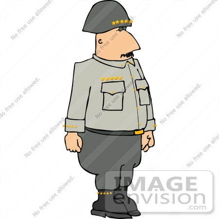 #12614 General in Uniform Clipart by DJArt