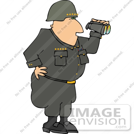 #12615 General Using Binoculars Clipart by DJArt