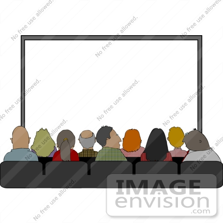 #12618 People at the Movies Clipart by DJArt
