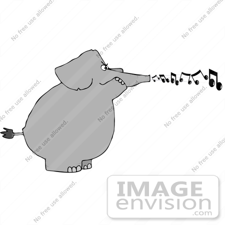#12655 Singing Elephant Clipart by DJArt