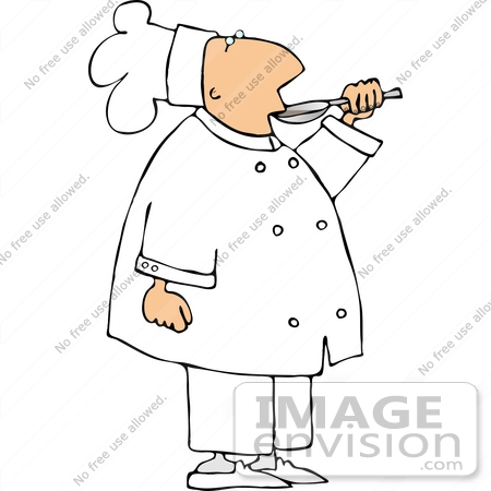 #12668 Chef Sampling His Food Clipart by DJArt