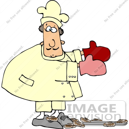 #12669 Chef After Dropping a Tray of Cinnamon Rolls Clipart by DJArt