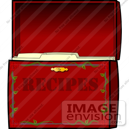 #12685 Red Recipe Box Clipart by DJArt