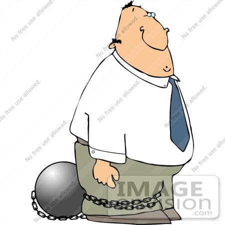 #12688 Man in Ball and Chains Clipart by DJArt