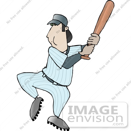 #12695 Batting Baseball Player Clipart by DJArt