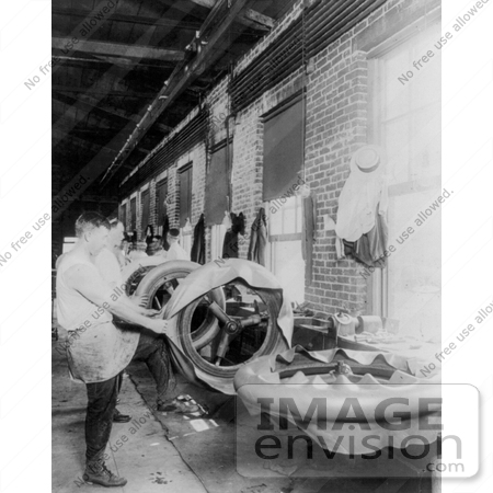 #12755 Picture of Men Making Tires in 1916 by JVPD