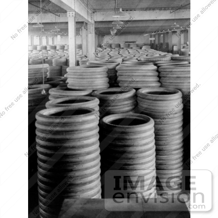 #12757 Picture of Stacks of Tires in a Rubber Factory by JVPD