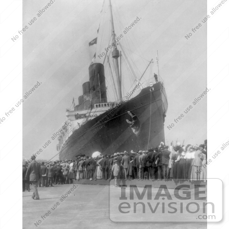 #12814 Picture of the Lusitania in NY Harbor in 1907 by JVPD