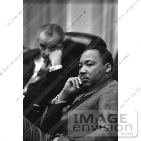#1284 Stock Photo of President Lyndon B. Johnson and Rev. Dr. Martin Luther King, Jr. by JVPD