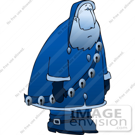 #13037 Blue and Sad Santa Claus Clipart by DJArt