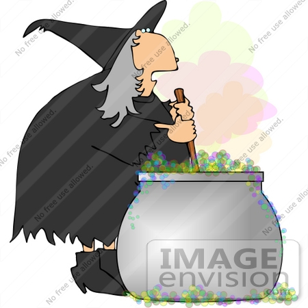 #13089 Witch Stirring Her Potion Clipart by DJArt