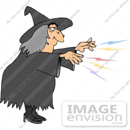 #13090 Witch Casting a Spell Clipart by DJArt