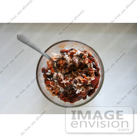 #13101 Picture of Vegetarian Chili and White Rice by Jamie Voetsch