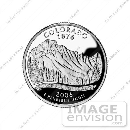 #13122 Picture of The Rocky Mountains on the Colorado State Quarter by JVPD