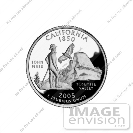 #13128 Picture of John Muir and Condor on the California State Quarter by JVPD