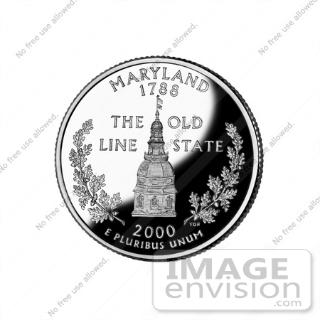 #13147 Picture of the Maryland Statehouse Dome on the Maryland State Quarter by JVPD