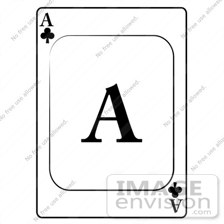 #13214 Ace of Clubs Playing Card Clipart by DJArt