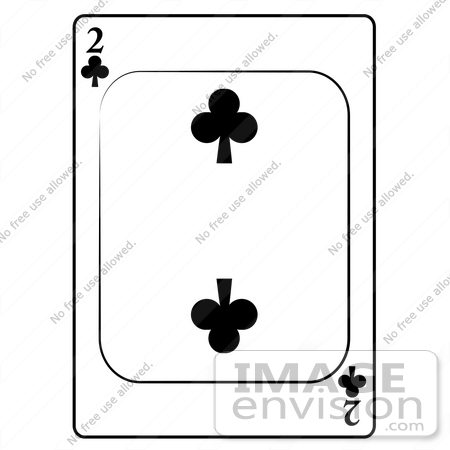 #13215 2 of Clubs Playing Card Clipart by DJArt