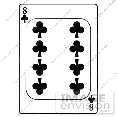 #13221 8 of Clubs Playing Card Clipart by DJArt