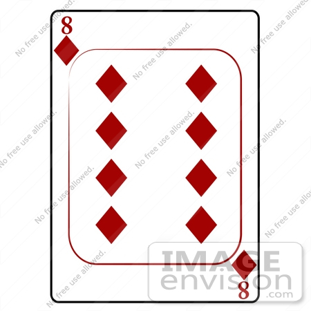 #13232 8 of Diamonds Playing Card Clipart by DJArt