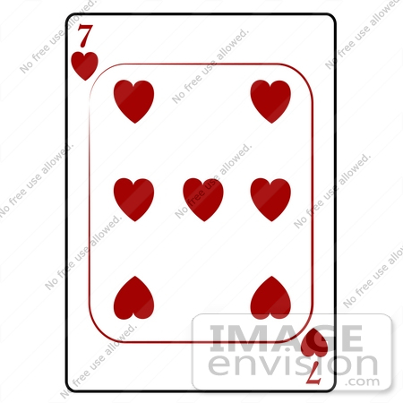 #13246 7 of Hearts Playing Card Clipart by DJArt