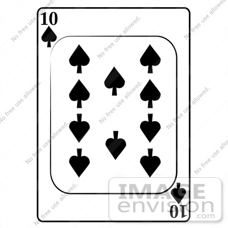 #13256 10 of Spades Playing Card Clipart by DJArt