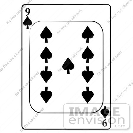 #13257 9 of Spade Playing Card Clipart by DJArt