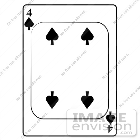 #13262 4 of Spade Playing Card Clipart by DJArt